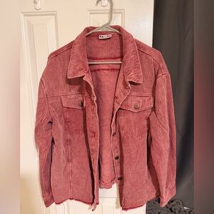 Katydid Magenta Corduroy Shacket